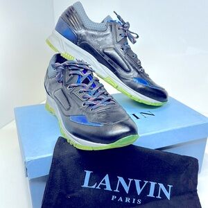 LANVIN PARIS Luxury low top leather sneakers / size 9
